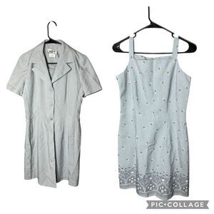 Vintage DBY Dress and Coat Set Gray Paisley Flower‎ Print Size 5/6